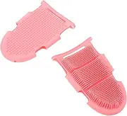 WOONEKY Dual Sided Silicone Body Scrubber Glove Bath Brush for Men Back Brush Scalp Comfortable Spa Tool for -over Cleaning