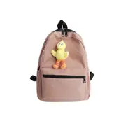 Double Shoulders School Backpack Bag with Doll Pendant