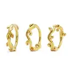 18K Gold Vermeil Swirly Nose Hoops Set of 3 Minimalist Jewelry Rare Gift For Her