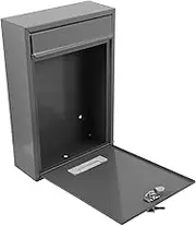 UTHCLO Lockable Wall Mount Mail Box with Slot Suggestion Box for Donations Feedback Mail Collection Sturdy Elegant Design for Outdoor Use Grey