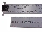 PEC USA 300 mm 12" Machinist Hook Ruler Rigid Satin E/M .5mm, mm, 1/32, 1/64