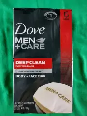 LOT of 2 DOVE MEN + CARE DEEP CLEAN BODY FACE BAR SOAP 6 PACK - BRAND NEW