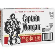 Captain Morgan Spiced Rum & Cola Can 4.5% 375mL