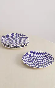 [Maison Madison] Mafalda Set-Of-Four Hand-Painted Ceramic Dessert Plates
