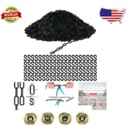 600 ft Weatherproof Plastic Chain Barrier with 80 S Hooks for Easy Crowd Control