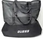 NEW GUESS Black White Logo Large Mesh Tote Bag Shopper Handbag Purse Gym Bag