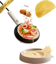 Electric Crepe Maker 6.3-Inch Non-Stick Plate One-Button Switch for Pancakes, Bl