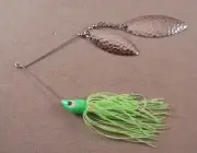 Bass Fishing Lure DR Custom Spinnerbait 3/8 oz. 2 Hammered Willowleaf Blades