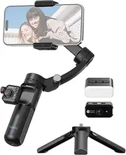 TOKQI M02 AI Kit Handheld 3-Axis Gimbal Stabilizer for Phone Vlog Gimbal -Shake Al Tracking Gesture Control with Magnetic Fill Light Detachable Remote Control Tripod Max. 280g Payload