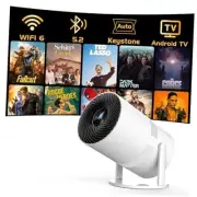 [Built-in -Apps] 270°Adjustable Smart Mini Projector with WiFi 6
