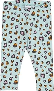 [Fred's World by Green Cotton] Baby Girls' Leo Leggings, Aqua/Tangerine/Pastel