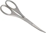 Baluue 1Pc Safety Stainless Steel Nose Hair Eyebrow Scissors Trimmer with Rounded Tips for Precise Grooming for Men Women Design Silver