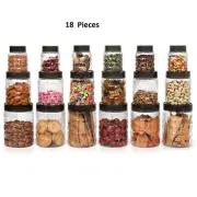 Checkers Plastic Dry Food grade Canister container Set BPA Free 18 Pieces Clear