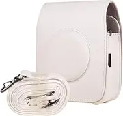 BLBMTCBCAG Camera Bags PU Leather Retro Shoulder Strap Bag Camera Protective Case Fit for FUJIFILM Instax Square SQ20 SQ10 Camera Protection(White)