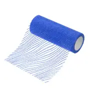 6" x 10 Yards Sheer Glitters Yarn Ribbon Nylon Wave Mesh Ribbon(Dark Blue)