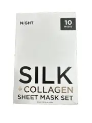 NIGHT Firming Silk Collagen Sheet Mask 10-pack NIB