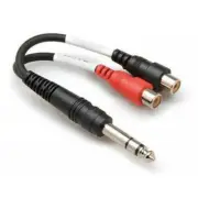 Hosa Y Cable Stereo 1/4" Male to Dual RCA F 6"