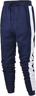Men's Joggers Pants Casual Color Block Side Stripe Sweatpants Drawstring Elastic Waist Slim Fit Tapered Sweat Pants