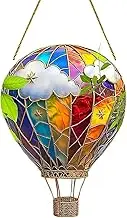 Hot Air Balloon Solar Lantern - Waterproof Hanging Solar Lantern Lights,Hanging Flat Acrylic Solars Lanterns,Flame Effect Solar Garden Outdoor for Garden,Patios & Pathway