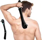 Electric Back Hair Shaver - 180 Degrees Foldable Back Shavers Removal Shave Wet or Dry Detachable Body Hair Trimmer for Men Travel
