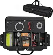 Under Seat Storage Bag Compatible with SuperCrew Cab,Truck Underseat Organizers and Storage with 4 Removable Divider and Anti-slip Bottom,Underseat Tool Box Fits for Crew Cab(Full Size Trucks)