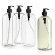 4 Pack Large 32oz Plastic Bottles with Pump for Shampoo Conditioner Body Wash