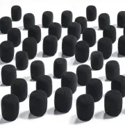 Weewooday 50 Pieces Mini Foam Microphone Windscreen Headset Mic Covers Black