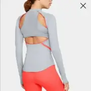 Under Armour Women's Breathelux 1/2 Zip Heat Gear Studio Top Gray XL NWT $100
