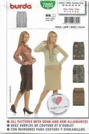 88 BURDA 7895: SKIRT SIZE 10-20 SEWING PATTERN