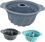 COLLBATH Set of Round Cake Molds Non-Stick Silicone Baking Pans Fluted Tube Cake Pan Cheesecake Silicone Molds Easy Release for Family Baking