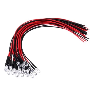 5mm LED Diode Light, 20 Pcs 3V DC, Red Light