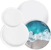 Round Coaster Resin Casting Mould Epoxy Mold Silicone DIY Tool Jewelry Agate Making Craft (8cm)