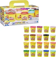 Super Colour Pack Inc 20 Tubs of Dough- Sensory and Educational Craft Toys for K
