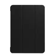 For iPad Pro 10.5 inch PU Litchi Texture 3-folding Smart Case Clear Back Cover with Holder(Black)