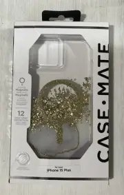 Case-Mate Apple iPhone 15 Plus & 14 Plus Case- White/Gold Karat Marble
