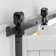 34IN/0.86M Bi-Fold Sliding Barn Door Track Set, Space-Saving Design, Smooth Rollers, Bifold Door Hardware Bi Fold Barn Door Hardware Kit Folding Barn Door Hardware Kit for Closets & Laundry Rooms