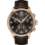 【TISSOT 天梭】韻馳系列 CHRONO XL三眼計時手錶-灰X玫塊金框/45MM 開學(T1166173605701)