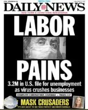 NEW YORK DAILY NEWS NEWSPAPER LABOR PAINS DING-A-LINGS 3/27/20