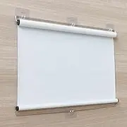 Suction Cup Roller Blinds,Automatic Retractable Roller Shades,Sunscreen Insulation Shading Curtain Window Shade Blind, Privacy Screen,UV Protection,No Drilling (W60×H200cm/23.6×78.7in,White)