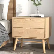 Gino Bedside Table With 2 Drawers - Pine