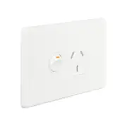 Trader Flat Cat FLPP1G - Slimline 10 amp Single Power Point - White