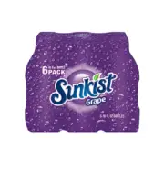 Sunkist Grape Soda 16 oz 6 Bottle Pack