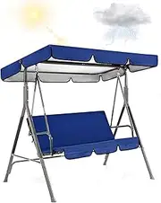 Swing Cushion Cover - 3 Seater Rocking Chair Hammock Seat | Canopy Replacement for Swing Cushions in Garden, Yard, Replacement for Porches, Waterproof(Blue,190 x132x15cm)