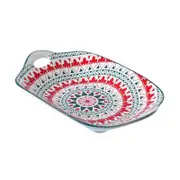 Lemon & Lime Moroccan Deco 27x18cm Ceramic Handled Platter - Assorted