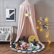 Plobeca Mosquito Net Bed Canopy for Girls, Kids Mosquito Net Girl Princess Hanging Bed, Dome Mosquito Netting Bed Tent Girls Canopy Bed Decor for Baby Crib,Kid Bed and Adult Beds (Light Pink)