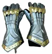 Medieval Gothic Armor Gauntlets Pair of Arm Gloves Steel LARP Warrior Gauntlets