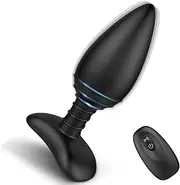 Vibrating Butt Plug, Silicone Rechargeable Vibrator with Remote Control 6 Vibration Modes Waterproof Sex Toys for Men, Women and Couples