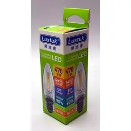 【Luxtek】 C36-4 4W大尖LED燈絲燈泡E27(暖白光)