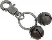 TOBBOMEY Bell Keychain for Pets Decorative Brass Dog and Cat Bell Jingle Sound Clear Chime for Collars for Home and Outdoor Use Keyring Dog Clip Antique