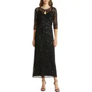 Pisarro Nights Beaded Cocktail Dress with Bolero in Black at Nordstrom, Size 16P